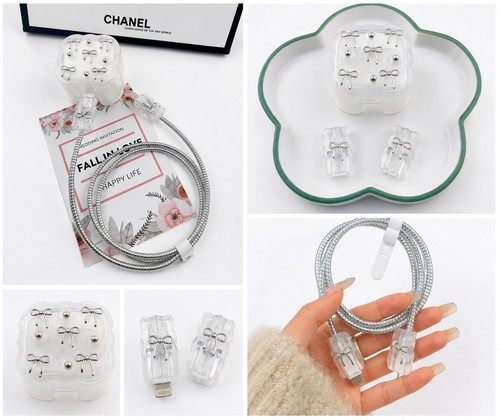 Cute silver bow charger - bow,